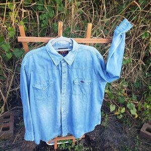VTG Big Thick Jean Denim Shirt XXL Painted Mesa